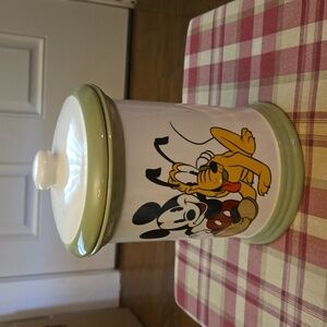 Disney Mickey Mouse  & Pluto Ceramic Container